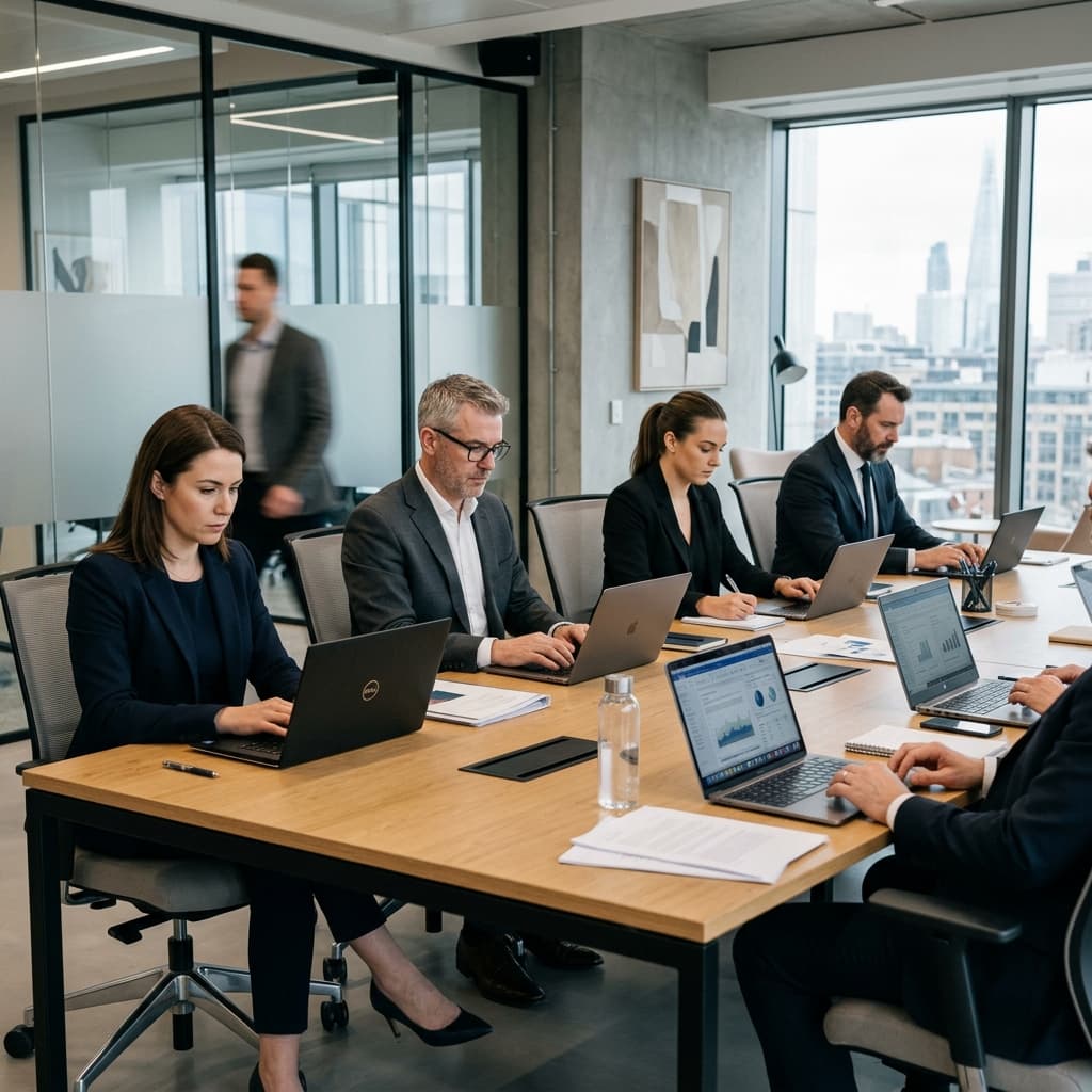 Professional team managing client onboarding
